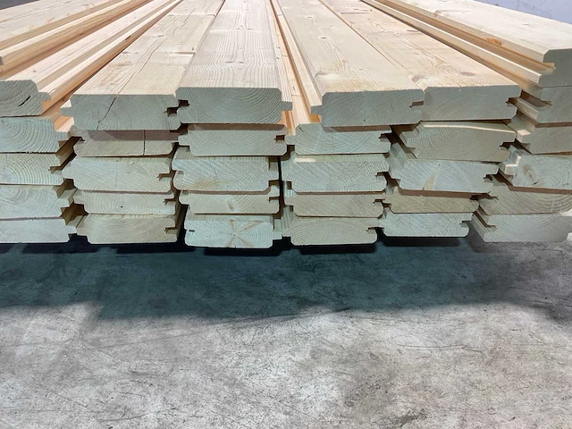 Vuren blokhutprofiel mes- en groef 540x14,5x4,5 cm (25x) - afbeelding 6 van  7