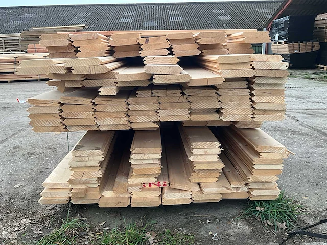 Vuren blokhutprofielen 13,5x2,8, diverse lengtes (210x) - afbeelding 5 van  7