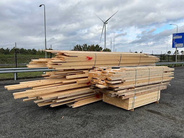 Vuren bouwhout ruw en geschaafd +/-7m3 - afbeelding 1 van  16