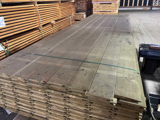 Vuren channelsiding groen geïmpregneerd 18x145mm, lengte 320cm (160x) - afbeelding 1 van  3