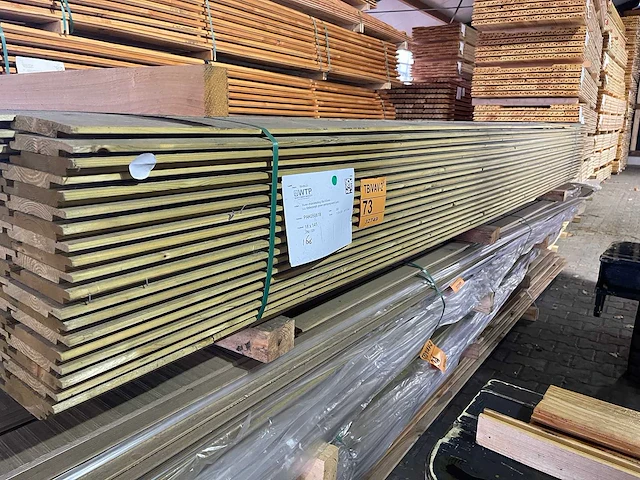 Vuren channelsiding groen geïmpregneerd 18x145mm, lengte 320cm (160x) - afbeelding 2 van  3