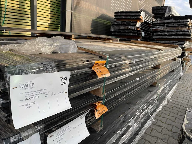 Vuren design profiel zwart gecoat 22x142mm, lengte 360cm (50x) - afbeelding 2 van  3