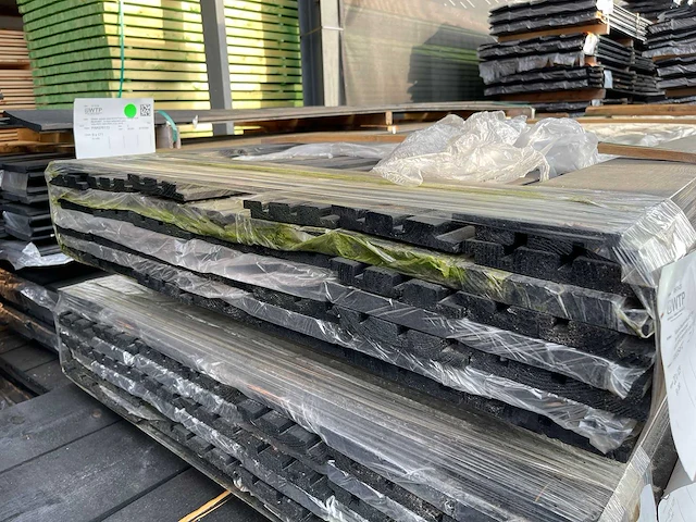 Vuren design profiel zwart gecoat 22x142mm, lengte 360cm (50x) - afbeelding 3 van  3
