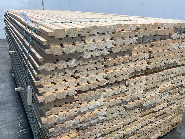 Vuren dubbel triple profiel 224x14,2x2,7 cm (32x) - afbeelding 5 van  6