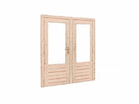 Vuren glasdeur dubbel voor tuinhuis - afbeelding 6 van  6