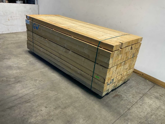 Vuren paal 300x9.8x9.8 cm (25x) - afbeelding 1 van  6