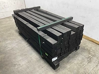 Vuren paal geschaafd zwart geïmpregneerd 250x12x12 cm (20x) - afbeelding 1 van  6