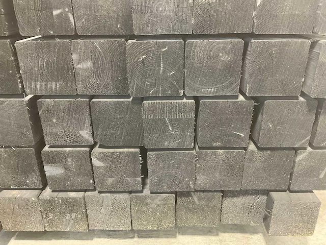 Vuren paal geschaafd zwart geïmpregneerd 250x12x12 cm (20x) - afbeelding 5 van  6