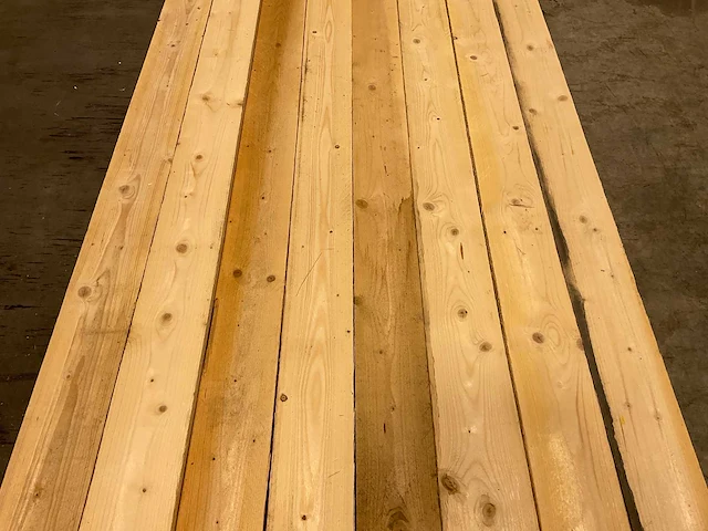 Vuren plank 360x12,5x2,5 cm (21x) - afbeelding 4 van  6