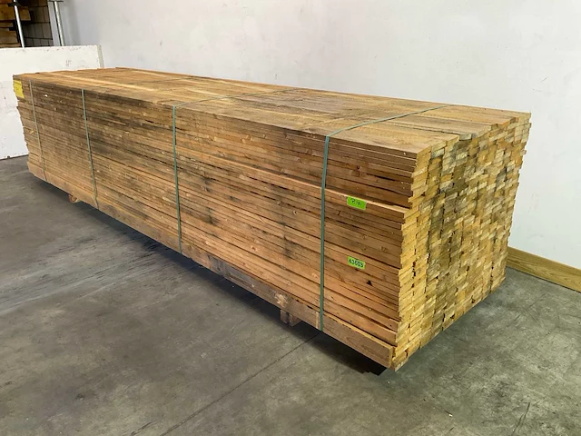 Vuren plank 420x10x2 cm (18x) - afbeelding 2 van  6