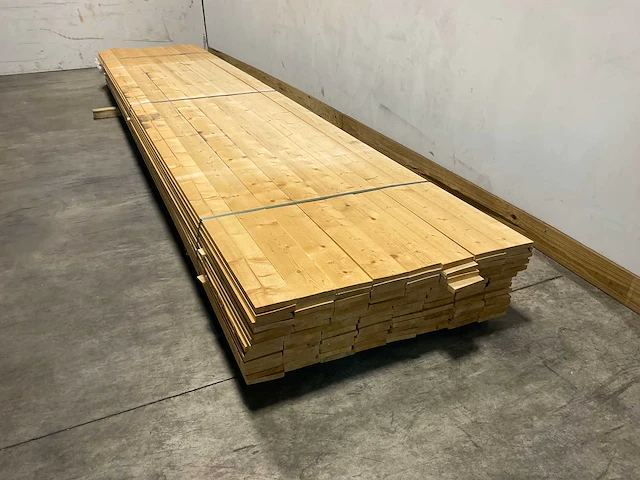 Vuren plank 480x12,5x2,2 cm (66x) - afbeelding 1 van  6