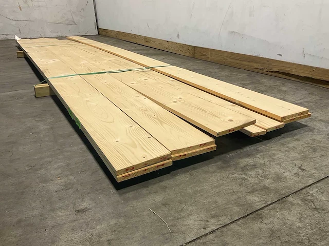 Vuren plank geschaafd 420x20x2 cm (8x) - afbeelding 5 van  7
