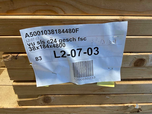Vuren plank geschaafd 480x18,4x3,8 cm (25x) - afbeelding 6 van  7