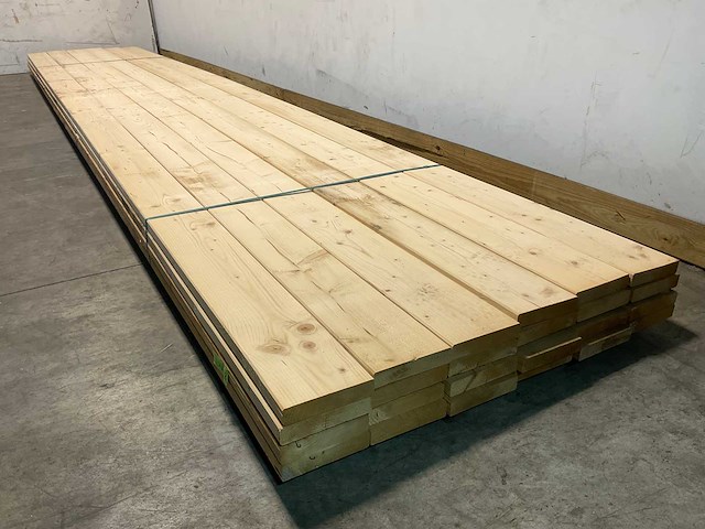 Vuren plank geschaafd 650x18,4x3,8 cm (23x) - afbeelding 5 van  7