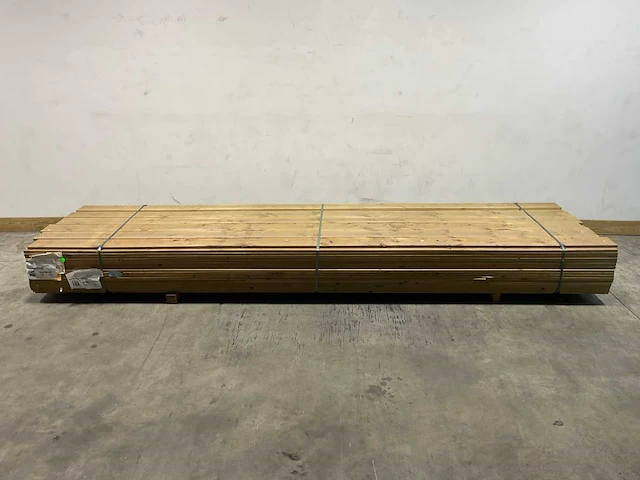 Vuren plank geschaafd geïmpregneerd 390x15x2,2 cm (75x) - afbeelding 2 van  6