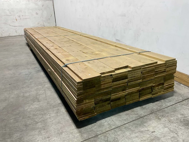 Vuren plank geschaafd geïmpregneerd 390x15x2,2 cm (75x) - afbeelding 5 van  6