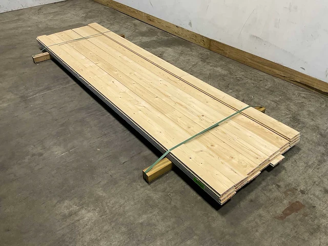Vuren plank geschaafd mes- en groef 300x12x1,8 cm (22x) - afbeelding 1 van  6
