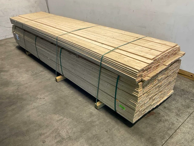 Vuren plank geschaafd mes- en groef 420x9,5x1,8 cm (102x) - afbeelding 2 van  7