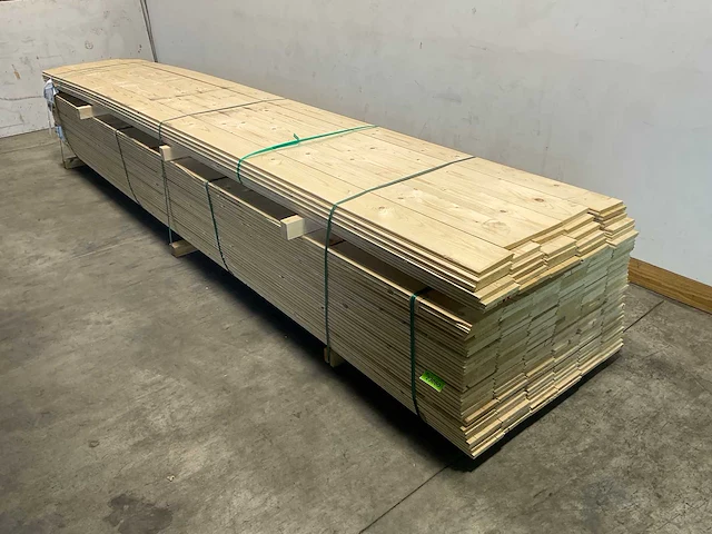 Vuren plank geschaafd met mes- en groef 450x17x1,8 cm (100x) - afbeelding 1 van  7