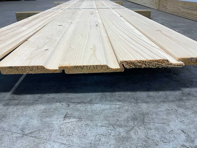 Vuren plank halfhouts rabat 360x14,5x2 cm (5x) - afbeelding 5 van  6