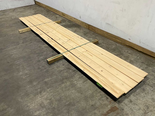 Vuren plank halfhouts rabat 360x14,5x2 cm (5x) - afbeelding 1 van  6