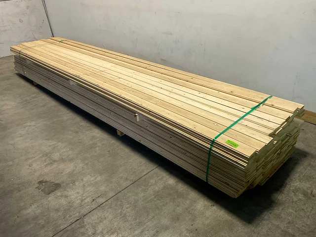 Vuren plank mes- en groef geschaafd 480x9,5x2 cm (100x) - afbeelding 1 van  7
