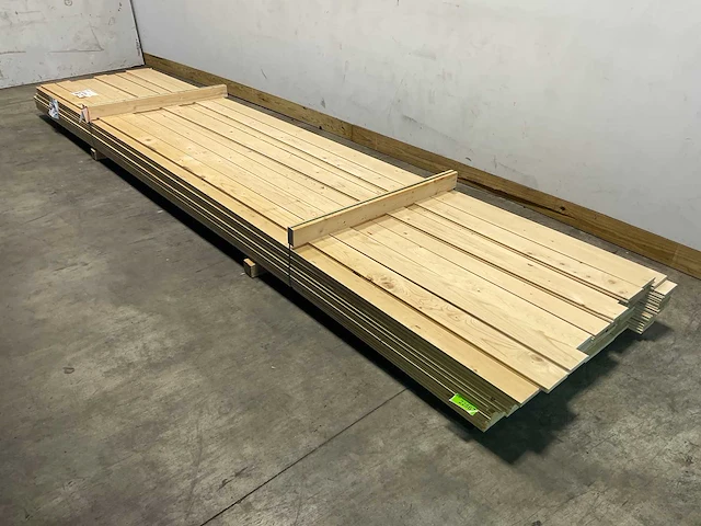 Vuren plank met mes- en groef 480x12x1,8 cm (100x) - afbeelding 1 van  6