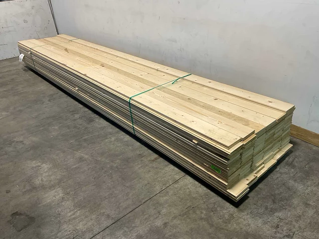 Vuren plank met mes- en groef 510x17x3 cm (42x) - afbeelding 1 van  7