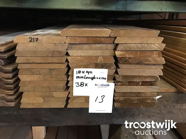 Vuren plank rhombus thermisch behandeld - afbeelding 1 van  2