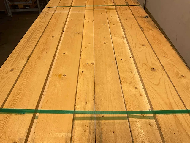 Vuren plank ruw 450x12,5x2 cm (100x) - afbeelding 3 van  7