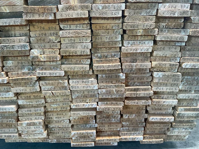 Vuren plank ruw 450x12,5x2 cm (100x) - afbeelding 6 van  7