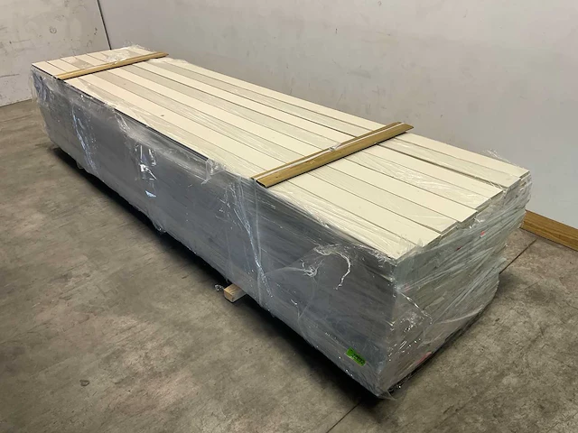 Vuren plank wit met mes- en groef 390x12,5x2,2 cm (50x) - afbeelding 1 van  8