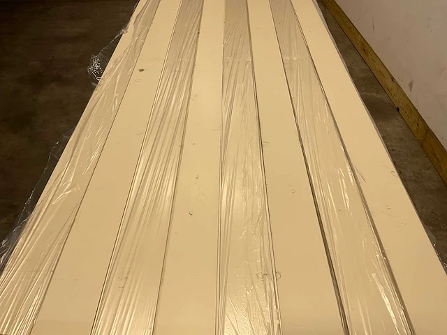 Vuren plank wit met mes- en groef 390x12,5x2,2 cm (50x) - afbeelding 3 van  8