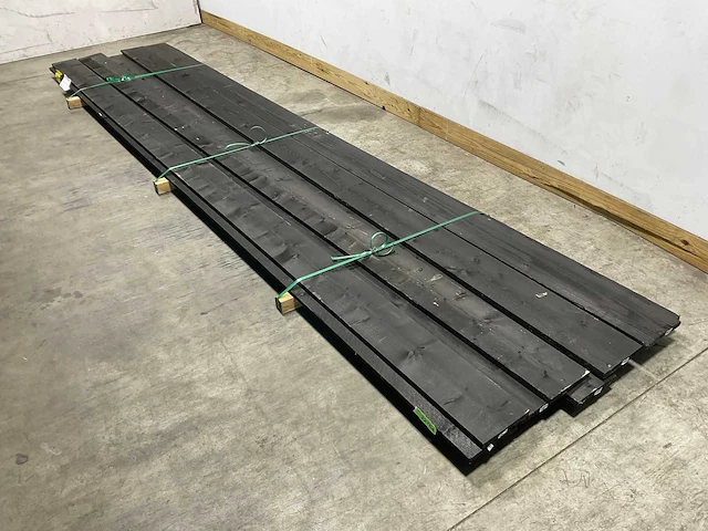 Vuren potdekselplank zwart 480x20x2,2 cm (9x) - afbeelding 1 van  8