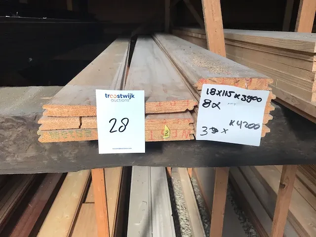 Vuren rabat met kraal (11x) - afbeelding 1 van  3