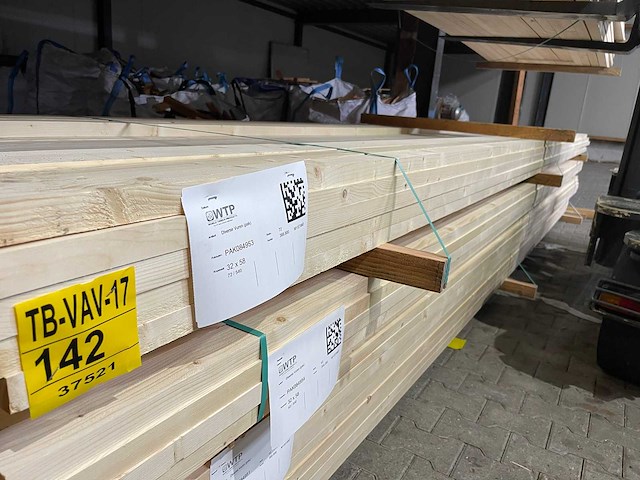 Vuren regels 5400x58x32mm (72x) - afbeelding 2 van  3