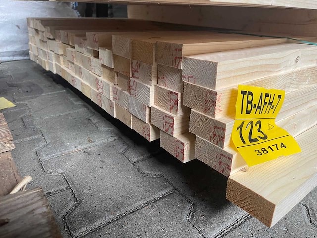 Vuren regels 5400x58x32mm (72x) - afbeelding 3 van  3