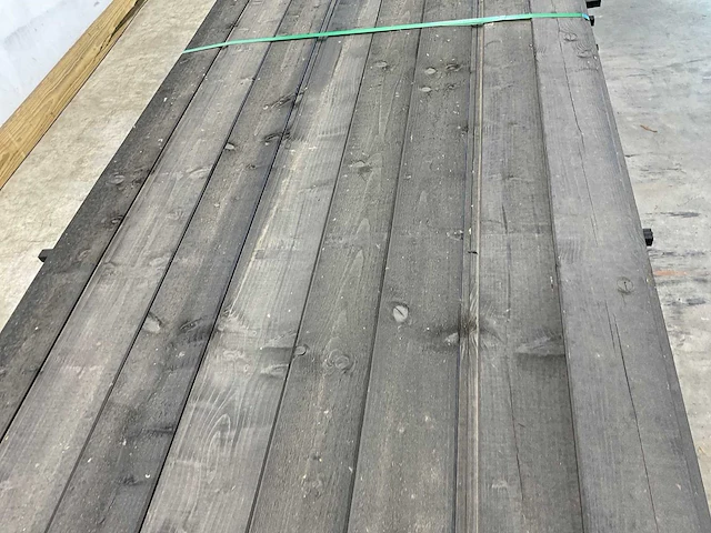 Vuren sponningplank zwart geïmpregneerd 400x14,5x1,8 cm (56x) - afbeelding 3 van  5