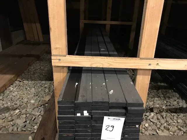 Vuren thermisch behandeld zwart gespoten (100x) - afbeelding 2 van  2