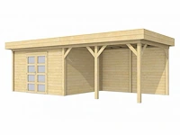 Vuren topvision tuinhuis parelhoen 400 x 300 cm en luifel 400 cm - afbeelding 1 van  9