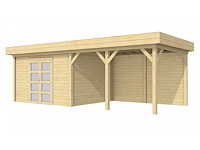 Vuren topvision tuinhuis parelhoen 400 x 300 cm en luifel 400 cm - afbeelding 1 van  9