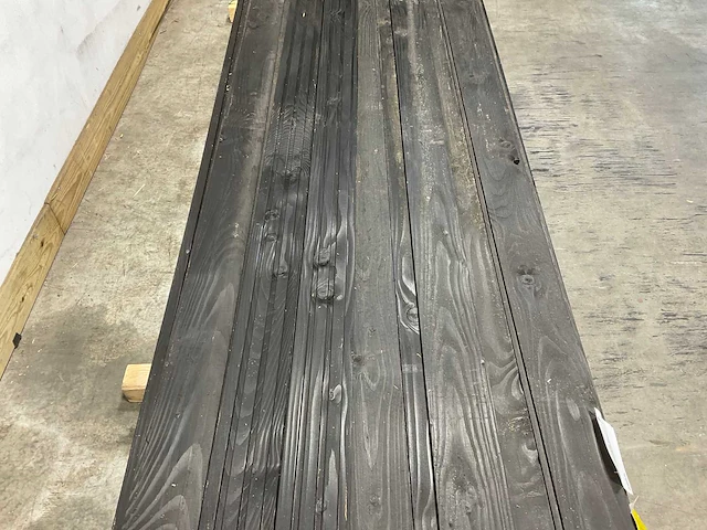 Vuren triple rhombus plank zwart geïmpregneerd 300x12,5x1,8 cm (18x) - afbeelding 3 van  6
