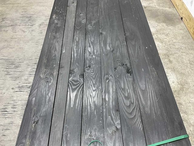 Vuren triple rhombus plank zwart geïmpregneerd 400x12,5x1,8 cm (16x) - afbeelding 3 van  6