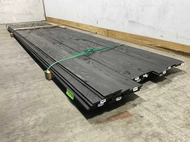 Vuren triple rhombus plank zwart geïmpregneerd 400x12,5x1,8 cm (16x) - afbeelding 4 van  6