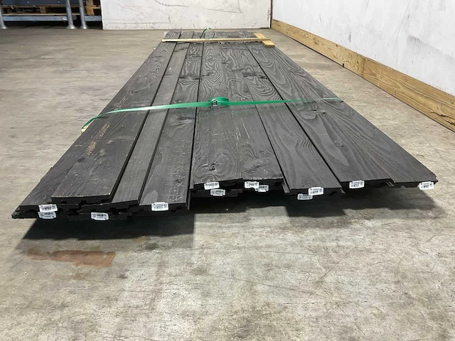 Vuren triple rhombus plank zwart geïmpregneerd 400x12,5x1,8 cm (16x) - afbeelding 5 van  6