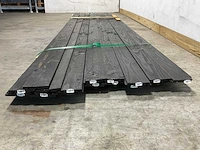Vuren triple rhombus plank zwart geïmpregneerd 400x12,5x1,8 cm (16x) - afbeelding 5 van  6