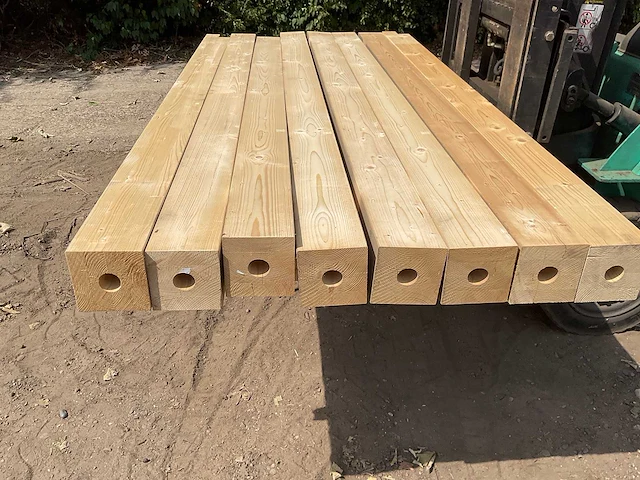 Vuren tuinpaal met inkeping 240x12x12 cm (10x) - afbeelding 4 van  4