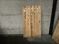 Vuren tuinpoort met metalen frame 180x100 cm