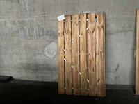 Vuren tuinpoort met metalen frame 180x100 cm