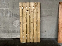 Vuren tuinpoort met metalen frame 195x100 cm